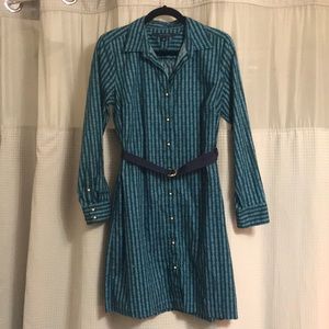 Tommy Hilfiger Green Belted Shirt Dress